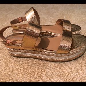 NEW Rose gold Bamboo wedge/platforms